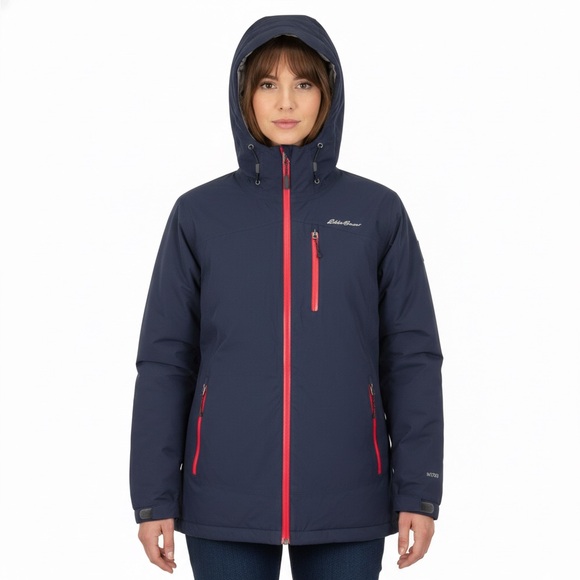 Eddie Bauer Blue WeatherEdge EB700 Quilted Jacket Coat Puffer Grey Lined - XXL - Picture 2 of 11